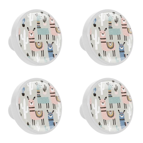 4 Pcs Cactus Knobs for Kitchen Cabinet Cupboard Dresser Bookcase Drawer Pulls Handles Round Home Decor