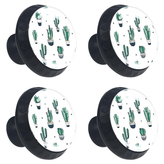4 Pcs Cactus Knobs for Kitchen Cabinet Cupboard Dresser Bookcase Drawer Pulls Handles Round Home Decor