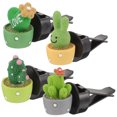 thumbnail image 1 of 4pcs Cactus Succulent Car Air Vent Clips Perfume Holder Car Charm Resin Hook Air Outlet Plant Decoration, 1 of 6