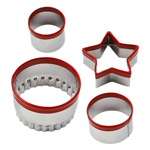 OFFIGAM 4-Piece Multi-Color Metal Cookie Cutter Set, Reusable Baking Tools for Cakes, Pastries, Dough and More