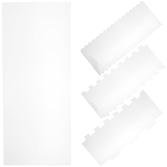 FENGGUIQU 4Pcs Clear Mousse Cake Sheet Acrylic Cake Smoother Baking Supplies for Dessert Preparation