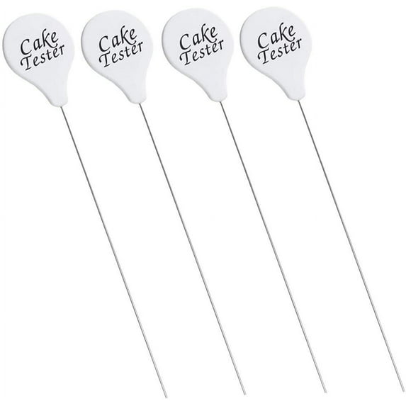4 Pcs Cake Tester Stainless Steel Cake Test Pins Reusable Probe Skewer Testing Needle Sticks Kitchen Baking Tools for Cake Bread Biscuit Muffin Pancake