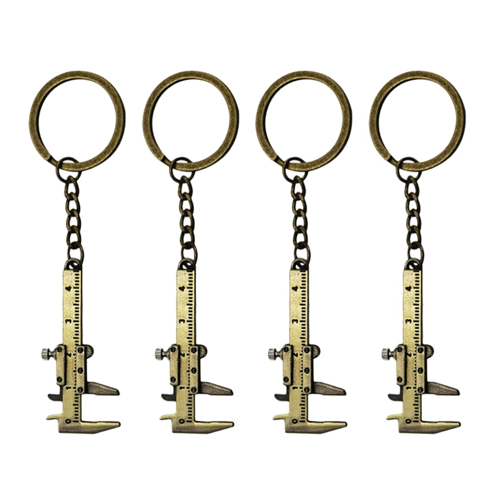 4 Pcs Caliper Buckle Key Fob Pocket Caliper Keychain Mini Caliper