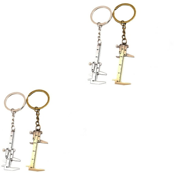 4 Pcs Caliper Keychain Digital Calipers Ruler Zinc Alloy