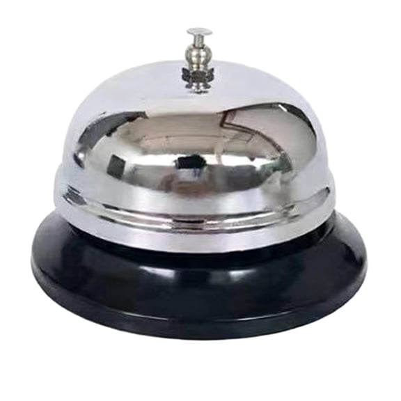 4 Pcs Call Bell for Desk, 3.3 x 2.2 in / 8.5 x 5.5 cm Stainless Steel Service Bell, Easy to Use, Silver Metal Restaurant Hotel Counter Call Bells