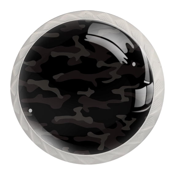 4 Pcs Camouflage Grey Knobs for Kitchen Cabinet Cupboard Dresser Bookcase Drawer Pulls Handles Round Home Decor