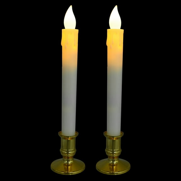4 Pcs Candlestick Candles Battery Operated Candle Light 22.50X2.10X2.10CM Beige
