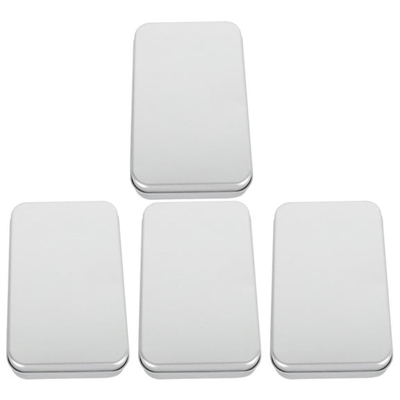 4 Pcs Candy Storage Tins Gift Box Boxes Tea Canister Retro Decor Tinplate Containers Empty