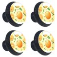 4 Pcs Cantaloupe Fruit Print Knobs 30mm Round Crystal Glass