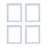 4 Pcs Canvas Floater Frame, 11.8 x 15.7 in / 30 x 40 cm White Wood Grain Picture Frame, Modern L-Shaped Thin Edge Design, Suitable for Canvas Paintings, Rhinestone Art, and Numbered Oil Paintings
