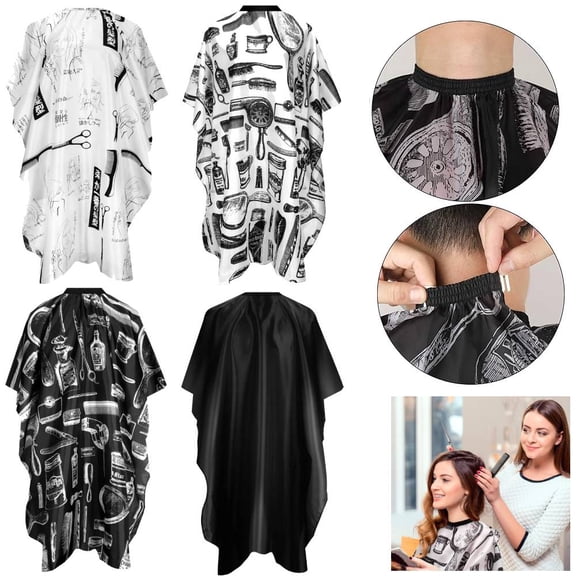 4 Pcs Cape for Hair Cutting Waterproof Stylist Cape for Salon Coloring Hair, Strings & Adjustable Snap Closure