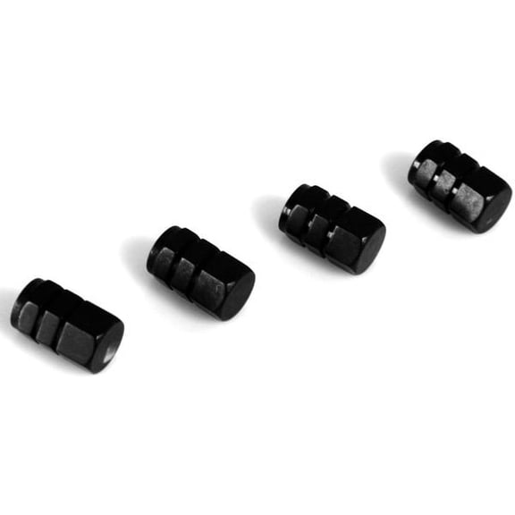 OULII 4Pcs Universal Black Aluminium Wheel Tire Air Caps for Car Motorcycle Protective Cover