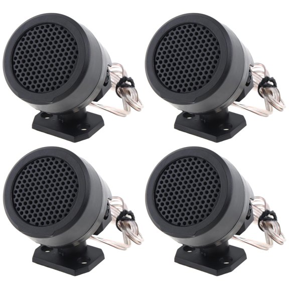 4 Pcs Car Audio Dome Tweeters, 12V DC Power Compatible, Sound System Components, Clear Output, Mounting Bracket Included