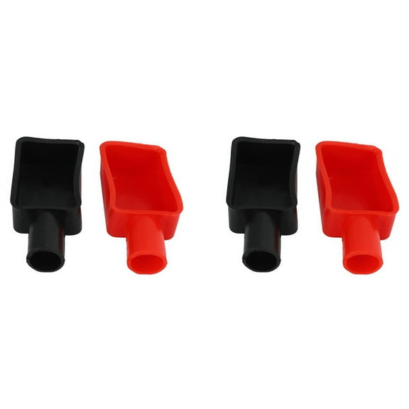 4 Pcs Car Battery Positive and Negative Protective Covers, Rubber Sleeves, Battery Terminal Protection Sleeves