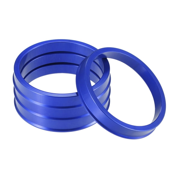 4 Pcs Car Hub Centric Rings OD 66.6mm to ID 57.1mm Hub Centric Rings Wheel Bore Center Spacer Blue