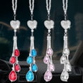 thumbnail image 1 of 4 Pcs Car Rearview Mirror Pendant, Love-Shaped Car Rearview Mirror Ornaments Alloy Rhinestone Crystals Hanging Ornament Lucky Car Interior Ornament, 1 of 6