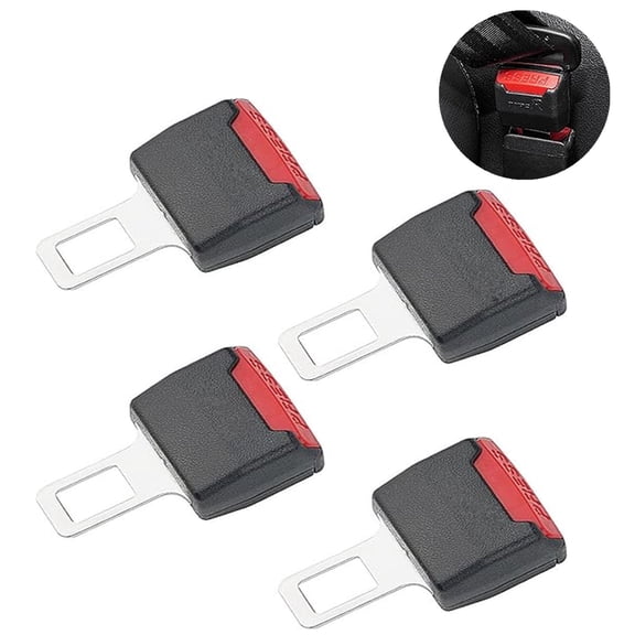 4 Pcs Car Seat Belt Extender, Premium Seat Belt Insert Buckle, Universal Seatbelt Adjuster & Buckle Holder, Compatible with Most Cars, Vans, SUVs, 3-in-1 Safety Protection, Easy Installation
