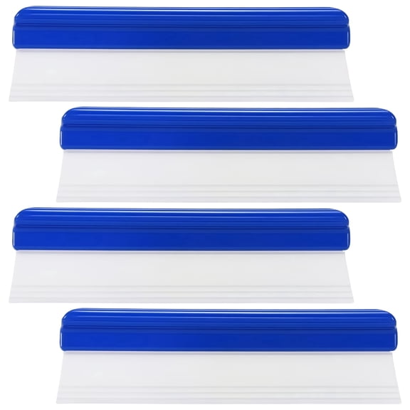 4 Pcs Car Squeegee for Drying, Window Glass Squeegee, Soft Silicone Car Drying Squeegee, Ergonomic Non-Slip Handle, Efficient Water Removal Cleaning Tool for Auto, Shower, Bathroom, Home