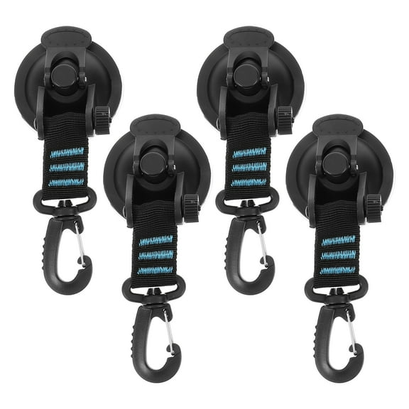 4 Pcs Car Tent Outdoor Suction Cup Hooks Heavy Duty Portable Carabiner Window Camping Tie down Anchors Travel