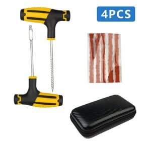 4 Pcs Car Tire Plug Kit,Professional Tubeless Tires Patch Kits for Cars,Essential Car Emergency Flat Tire Repair Kit,Heavy Duty Quick Puncture Repair Kit