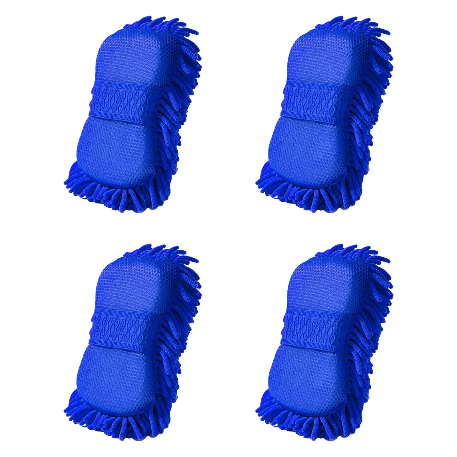4 Pcs Car Wash Mitt Premium Chenille Microfiber Wash Sponge Gloves Car