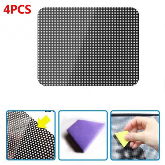 4 Pcs Car Window Sun Shade Cover Static Cling Screen,Universal Reusable Big Size 25" x 17"