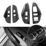 Carbon Fiber Lift Switch Panel Cover Trim 4 Pcs