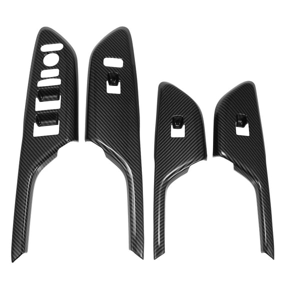 4 Pcs Carbon Fiber Pattern Black Power Window Switch Control Panel Cover Sticker Trim for Honda Civic 2016-2021 ABS