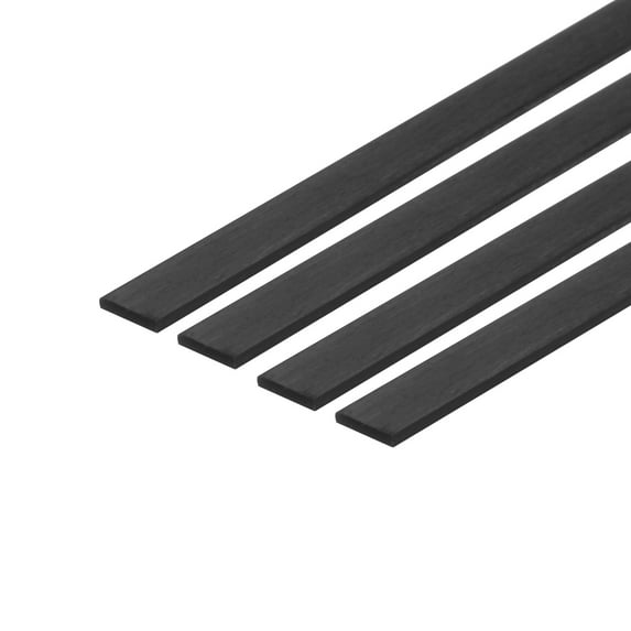 4 Pcs Carbon Fiber Strip 1x5mm 200mm Length Pultruded Flat Carbon Fiber Bars for Kites, RC Airplane