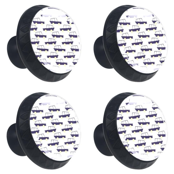 4 Pcs Cars Pattern Knobs for Kitchen Cabinet Cupboard Dresser Bookcase Drawer Pulls Handles Round Home Decor