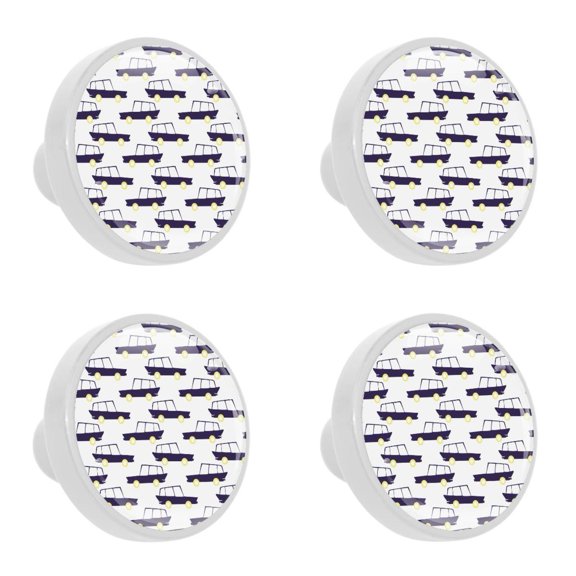 4 Pcs Cars Pattern Knobs for Kitchen Cabinet Cupboard Dresser Bookcase Drawer Pulls Handles Round Home Decor