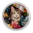 thumbnail image 1 of 4 Pcs Cartoon Cat Knobs for Kitchen Cabinet Cupboard Dresser Bookcase Drawer Pulls Handles Round Home Decor, 1 of 8