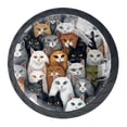 thumbnail image 1 of 4 Pcs Cartoon Cat Knobs for Kitchen Cabinet Cupboard Dresser Bookcase Drawer Pulls Handles Round Home Decor, 1 of 8