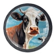 thumbnail image 1 of 4 Pcs Cartoon Cow Knobs for Kitchen Cabinet Cupboard Dresser Bookcase Drawer Pulls Handles Round Home Decor, 1 of 8