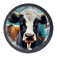 thumbnail image 1 of 4 Pcs Cartoon Cow Knobs for Kitchen Cabinet Cupboard Dresser Bookcase Drawer Pulls Handles Round Home Decor, 1 of 8