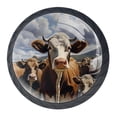 thumbnail image 1 of 4 Pcs Cartoon Cow Knobs for Kitchen Cabinet Cupboard Dresser Bookcase Drawer Pulls Handles Round Home Decor, 1 of 8
