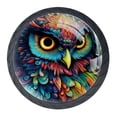 thumbnail image 1 of 4 Pcs Cartoon Owl Knobs for Kitchen Cabinet Cupboard Dresser Bookcase Drawer Pulls Handles Round Home Decor, 1 of 8