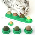 thumbnail image 1 of 4 Pcs Catnip Wall Balls for Cats, Cat Licking Balls for Wall with Catnip Stickers, Cat Wall Chew Things Clean Cats Dental Health Rotatable Kitten Wall Toy, Light Green, 1 of 7