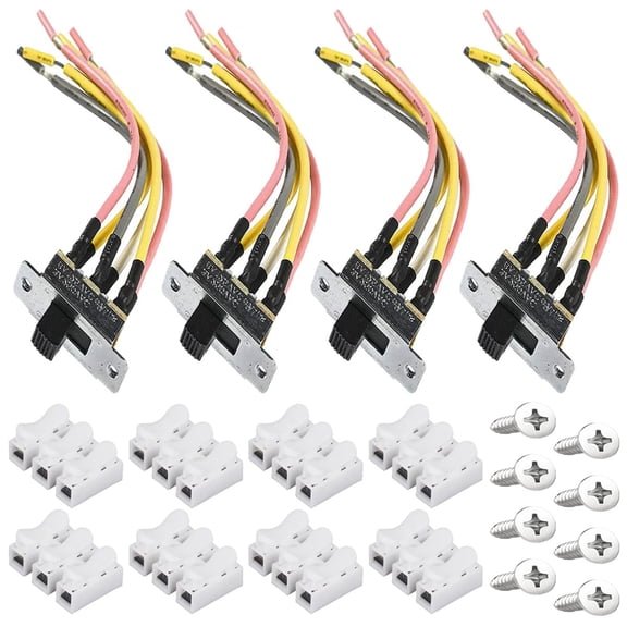 4 Pcs Ceiling Fan Toggle Switch 6A 125V / 3A 250V 6 Pin Reverse Rotation Micro Fan Control Switch Replacement