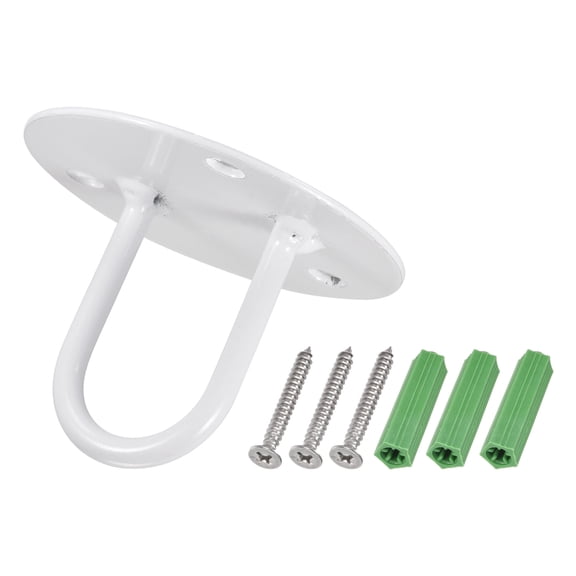 4 Pcs Ceiling Hooks U Shape Wall Mounted 65x46mm Iron for Hanging Plants White