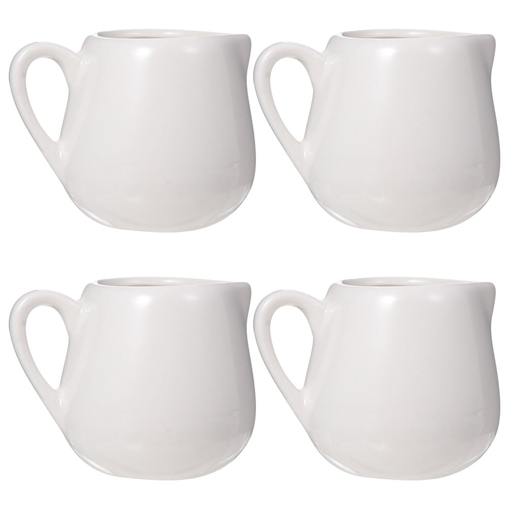 4 Pcs Ceramic Milk Jugs Sauce Jugs Multipurpose Milk Cup with Handle