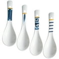 thumbnail image 1 of 4 Pcs Ceramic Spoon Household Flatware Kitchen Sampling Bulk Chinese Soup Spoons, 1 of 6