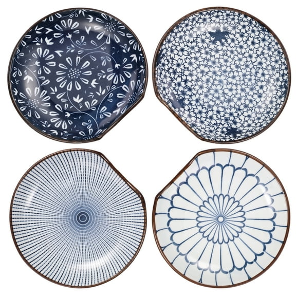 4 Pcs Ceramic Spoon Rest Practical Spoon Holder Decorative Spoon Rest Set Multipurpose Coffee Spoon Rest Microwave and Oven Safe Kitchen Spoon Rest for Stove Top Dishwasher Safe