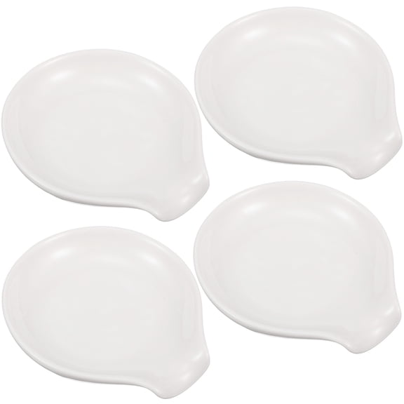 4 Pcs Ceramic Spoon Rest Soup Spoon Rest Tabletop Decor Spoon Cradle for Stove Ceramic Spoon Holder
