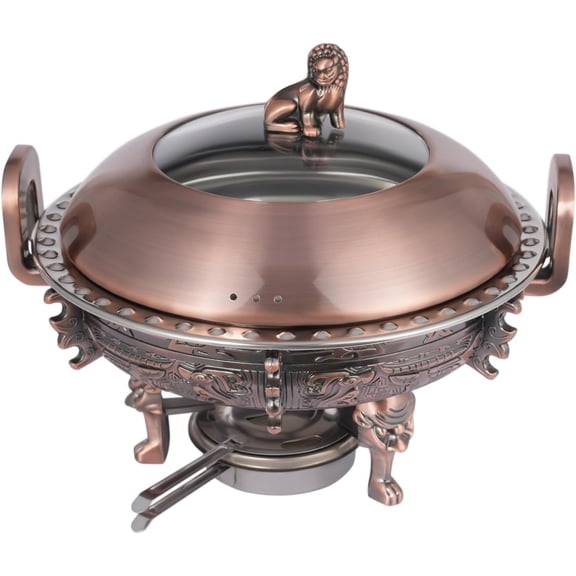 4 Pcs Chafing Dish Buffet, 1QT Food-Grade Stainless Steel Chafers and Buffet Food Servers and Warmers Sets with Lid for Catering Events Parties, Wedding, Camping, Dinner (Red Copper)