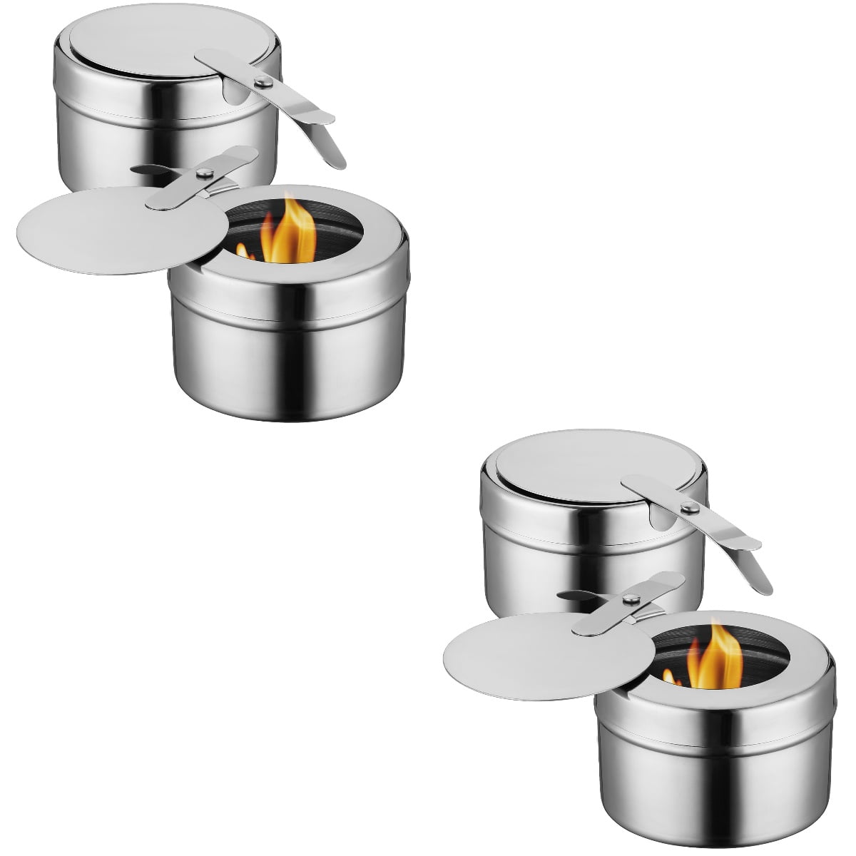 4 Pcs Chafing Fuel Holder with Lid Food Warmer Utensil Dish Chafer Wick
