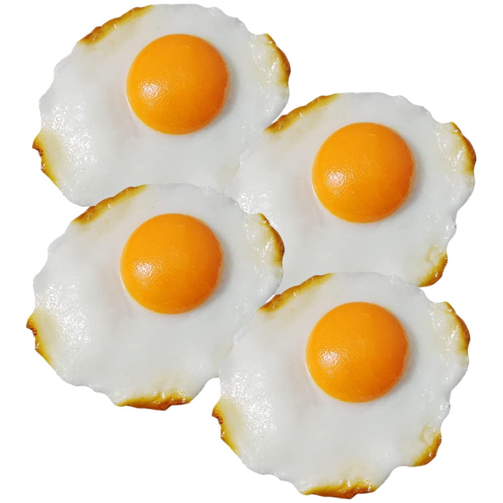 4 Pcs Challah Small Fried Egg Model Tabletop Fake Fried Egg Desktop