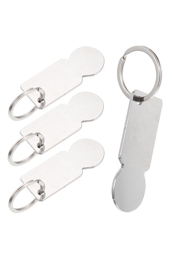 Shopping Trolley Token Zinc Alloy 4Pcs 3.1X1.0X0.9In