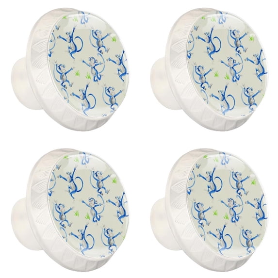 4 Pcs Cheeky Monkey Knobs for Kitchen Cabinet Cupboard Dresser Bookcase Drawer Pulls Handles Round Home Decor