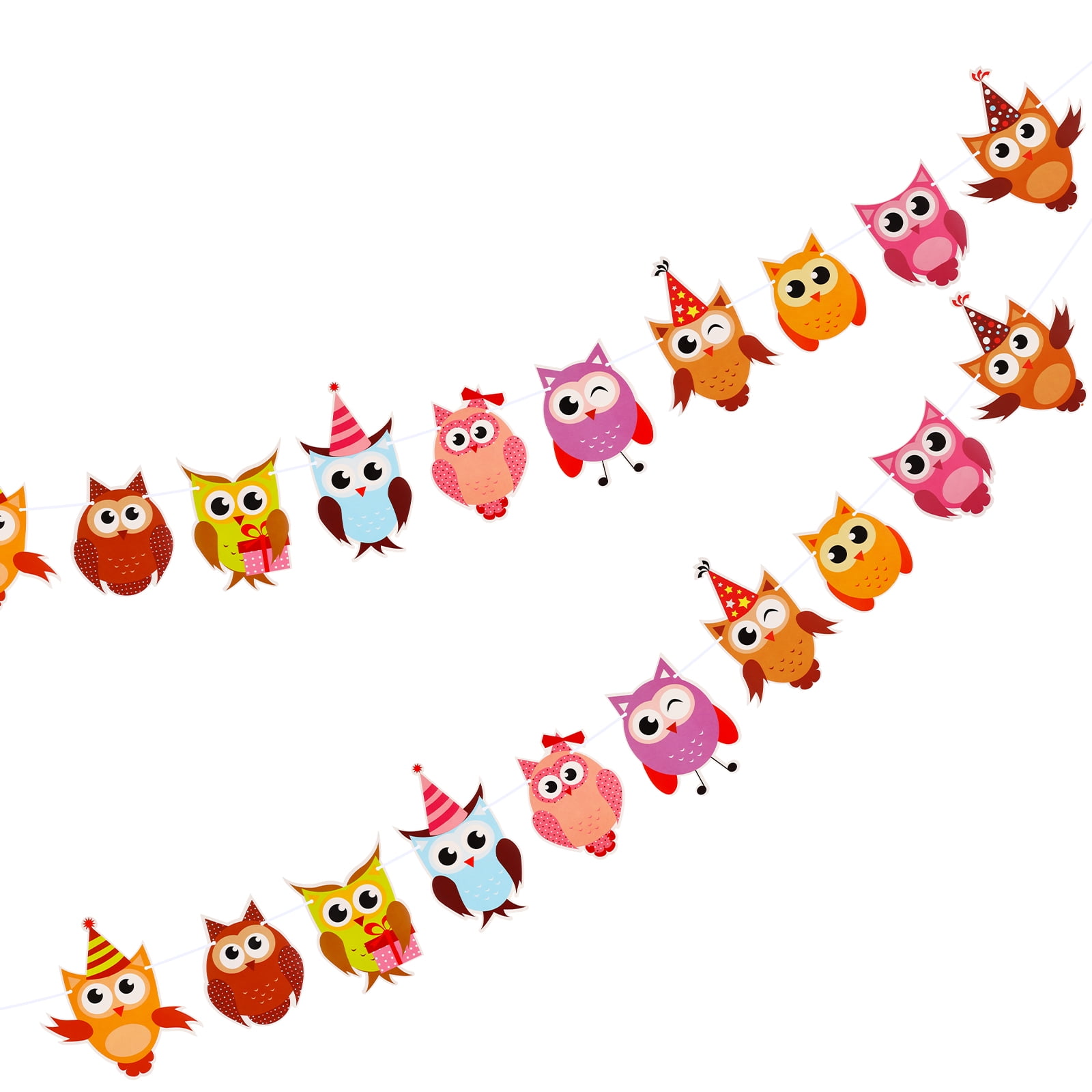 4 Pcs Children Owl Banners Party Decoration Birthday for Animal Ornaments Pull The Flag ...
